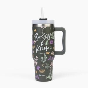 Love & Faith “Be Still” Stainless Steel 40oz Tumbler with Handle - NWT